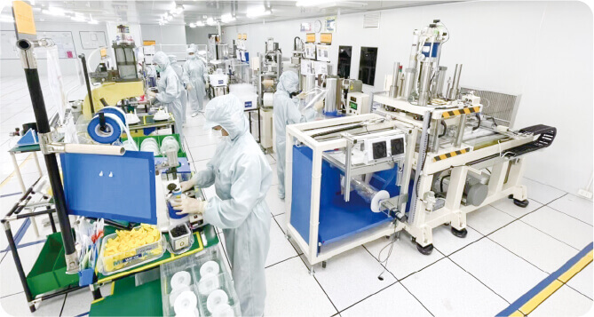Medical device assembly line image