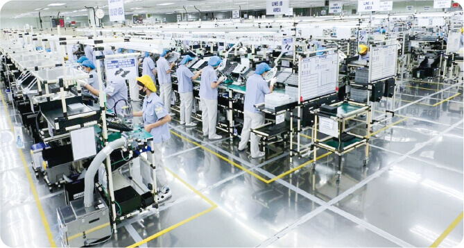 SLR camera unit assembly line image