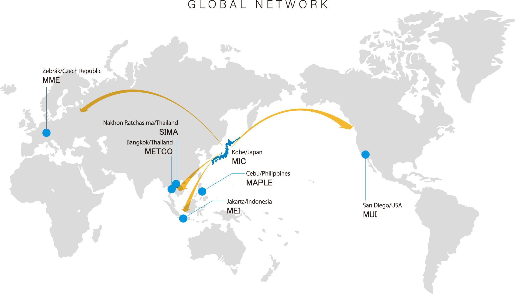 Global network location map