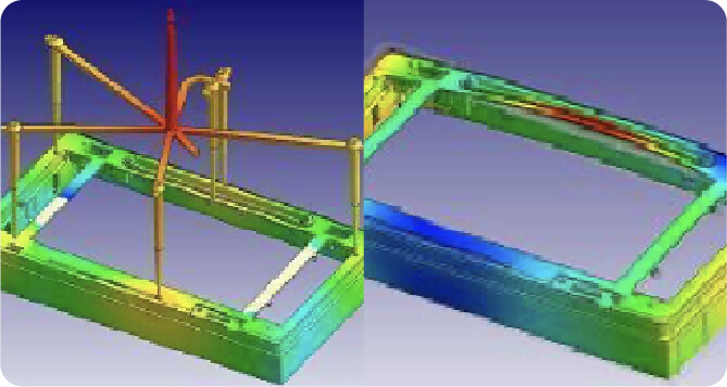 picture of CAE analysis result of plastic die